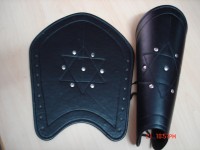 mittelalterlichen Leder Beinrüstung, Beinschutz Rüstungen